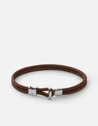 Miansai Bracelets Orson Loop Leather Bracelet, Sterling Silver Vintage Cognac / M