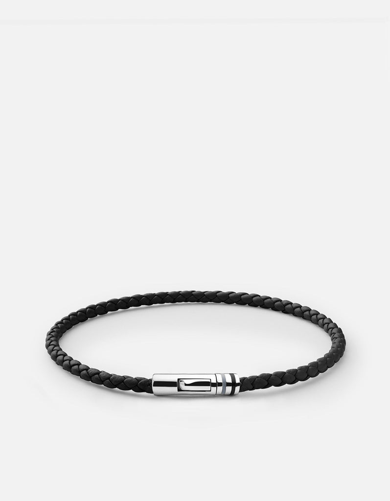 Miansai Bracelets Juno Leather Bracelet, Sterling Silver Black / M
