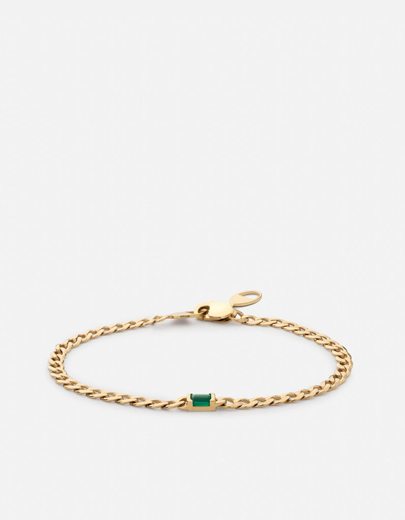 Miansai Bracelets Lyra Chalcedony Chain Bracelet, Gold Vermeil Green / XS/S