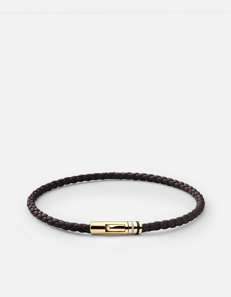 Miansai Bracelets Juno Leather Bracelet, Gold Vermeil Brown / M