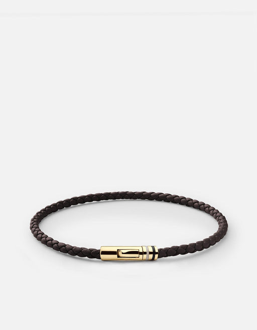 Miansai Bracelets Juno Leather Bracelet, Gold Vermeil Brown / M