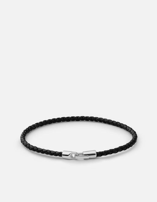 Miansai Bracelets Cruz Leather Bracelet, Sterling Silver Black / M