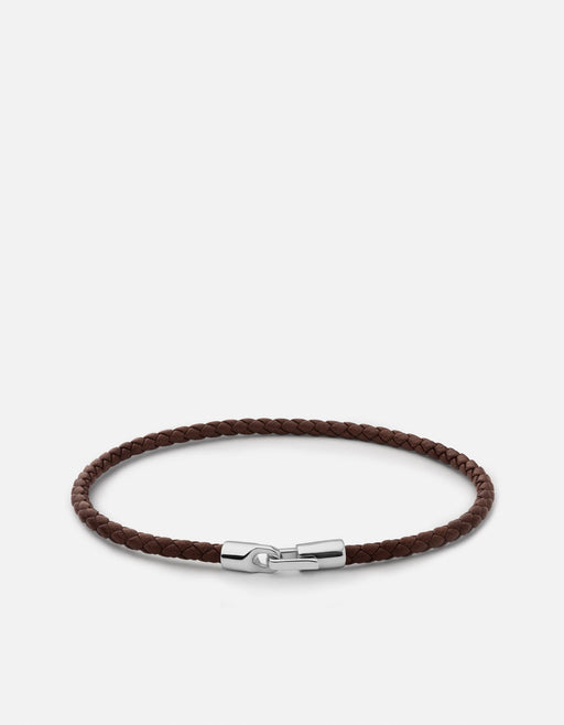 Miansai Bracelets Cruz Leather Bracelet, Sterling Silver Brown / M