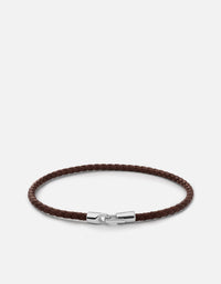 Miansai Bracelets Cruz Leather Bracelet, Sterling Silver Brown / M