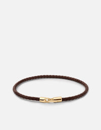 Miansai Bracelets Cruz Leather Bracelet, Gold Vermeil Brown / M