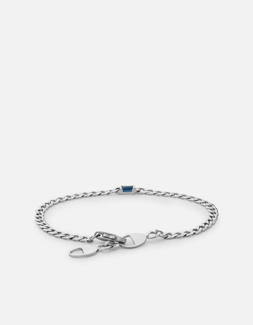 Miansai Bracelets Lyra Topaz Chain Bracelet, Sterling Silver Blue / M/L
