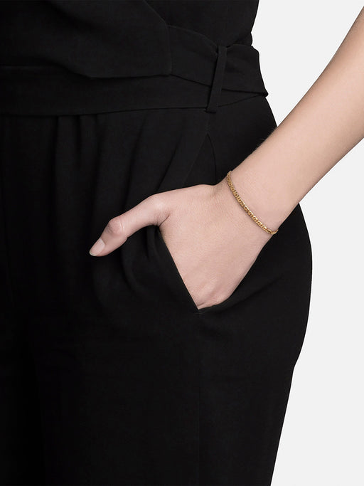 Miansai Bracelets Flat Pyper Bracelet, Gold Vermeil Polished Gold / S