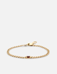 Miansai Bracelets Lyra Garnet Chain Bracelet, Gold Vermeil Red / XS/S