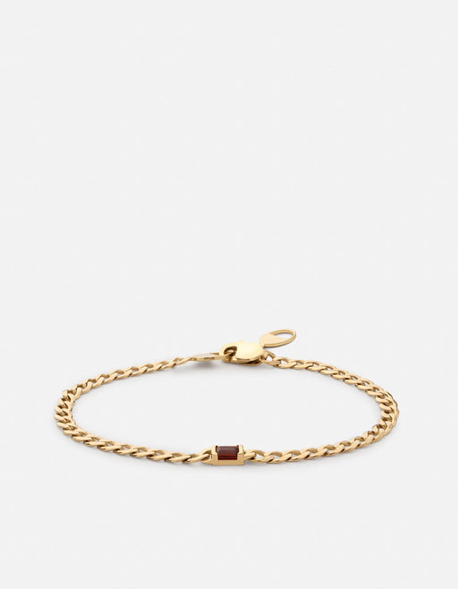 Miansai Bracelets Lyra Garnet Chain Bracelet, Gold Vermeil Red / XS/S