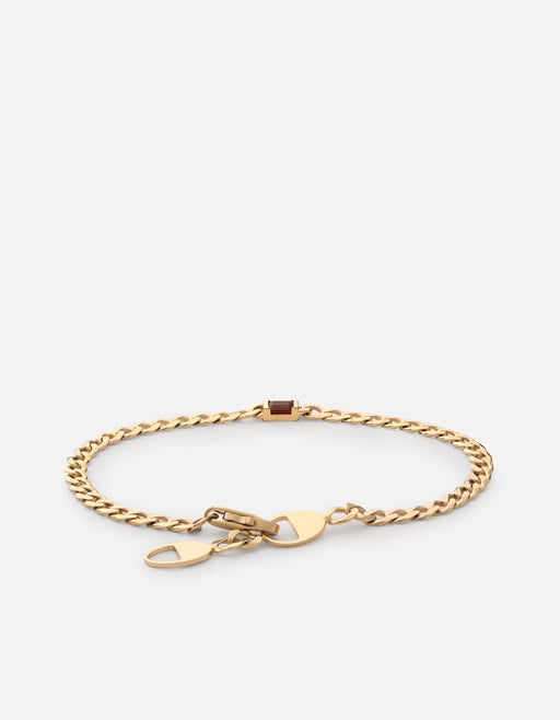 Miansai Bracelets Lyra Garnet Chain Bracelet, Gold Vermeil Red / XS/S
