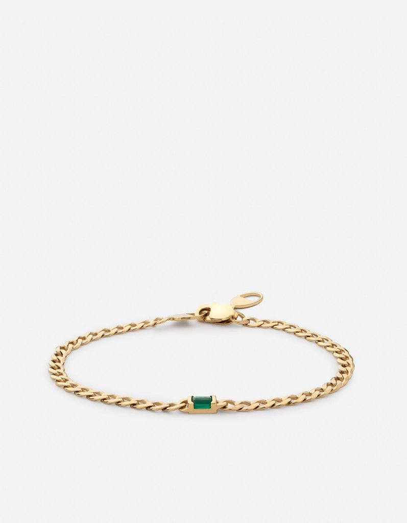 Miansai Bracelets Lyra Emerald Chain Bracelet, Gold Vermeil Green / XS/S