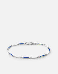Miansai Bracelets Tye Link Bracelet, Sterling Silver/Enamel Blue/White / M