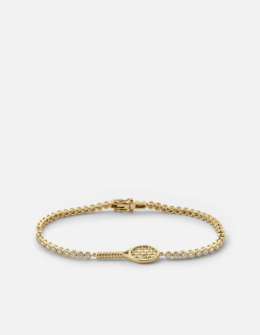 Miansai Bracelets Doubles Tennis Bracelet, Gold Vermeil/Topaz & Olivine White/Green / S