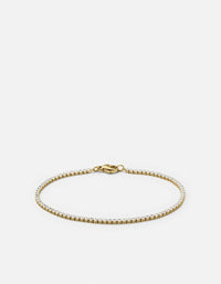 Miansai Bracelets Mirai Micro Tennis Bracelet, Gold Vermeil/Topaz White / S