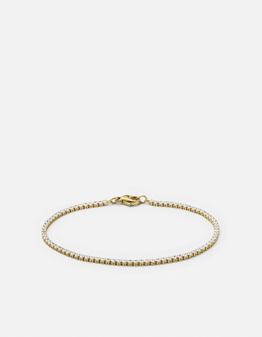 Miansai Bracelets Mirai Micro Tennis Bracelet, Gold Vermeil/Topaz White / S
