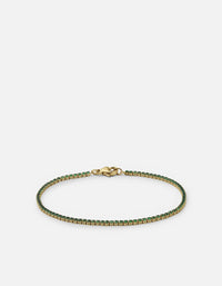 Miansai Bracelets Mirai Micro Tennis Bracelet, Gold Vermeil/Emeralds Green / S
