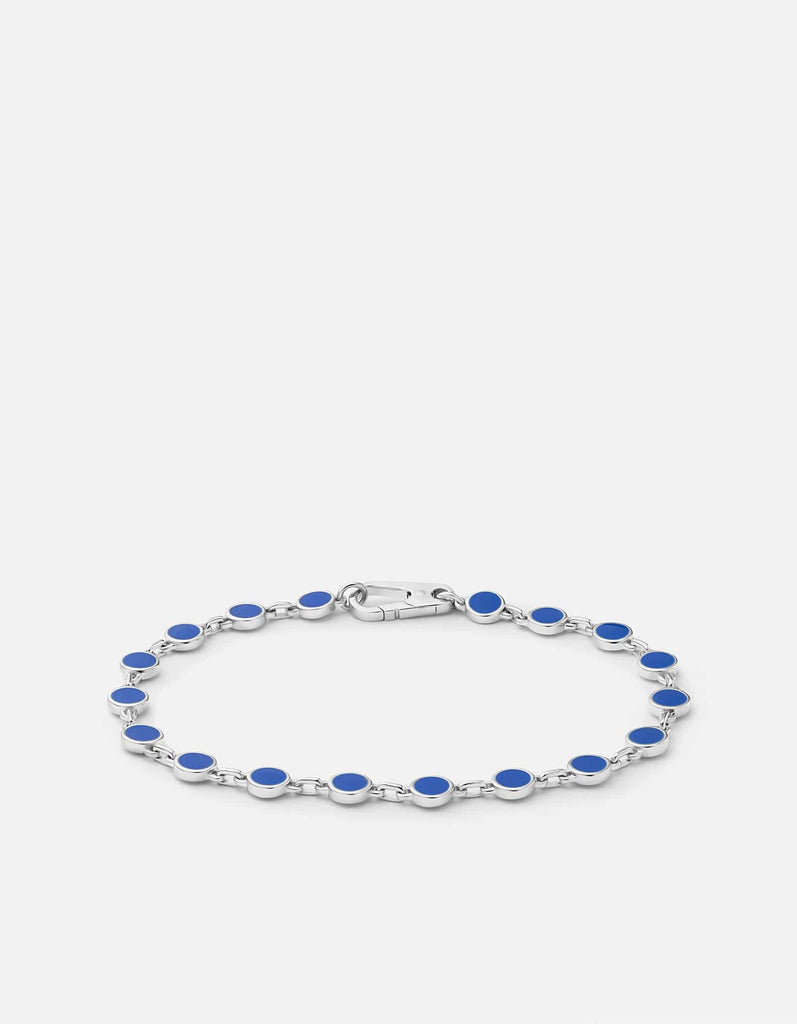 Miansai Bracelets Oz Link Bracelet, Sterling Silver/Blue Blue / M