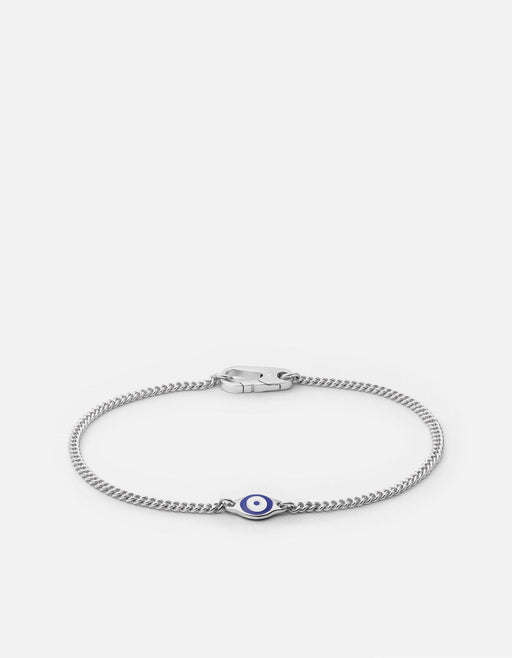 Miansai Bracelets Single Blue Eye Bracelet, Sterling Silver Blue / M