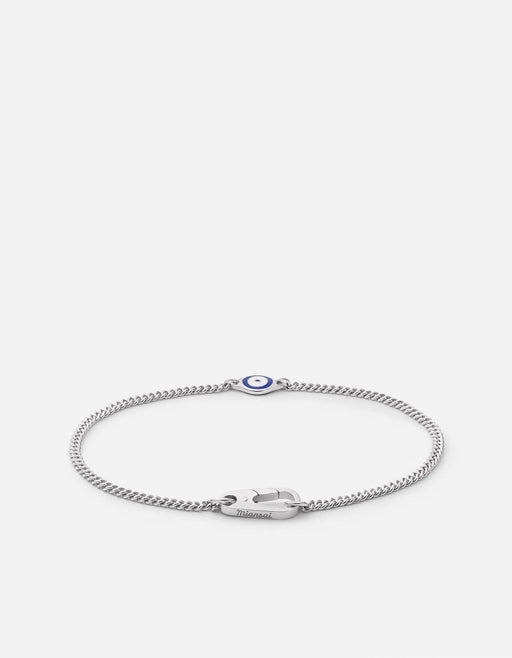 Miansai Bracelets Single Blue Eye Bracelet, Sterling Silver