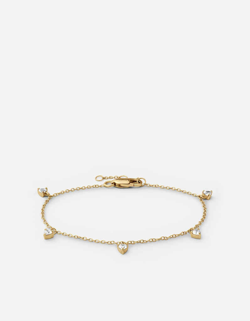 Miansai Bracelets Adora Heart Bracelet, Gold Vermeil/Sapphire White / S