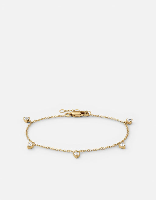 Miansai Bracelets Adora Heart Bracelet, Gold Vermeil/Sapphire White / S