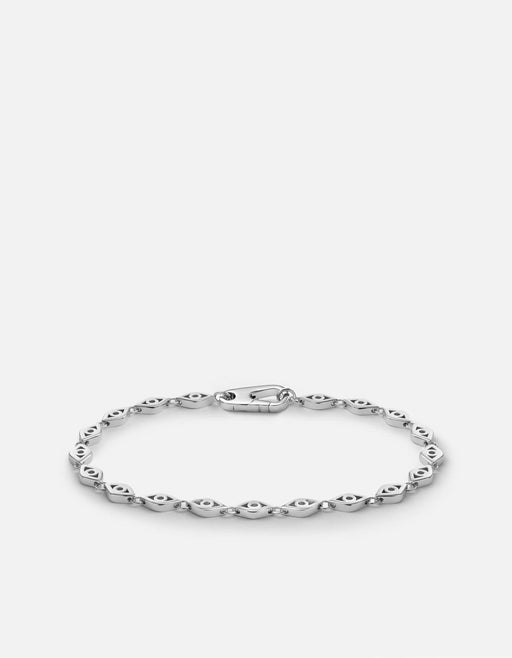 Miansai Bracelets Mati Eye Chain Bracelet, Sterling Silver Polished Silver / M