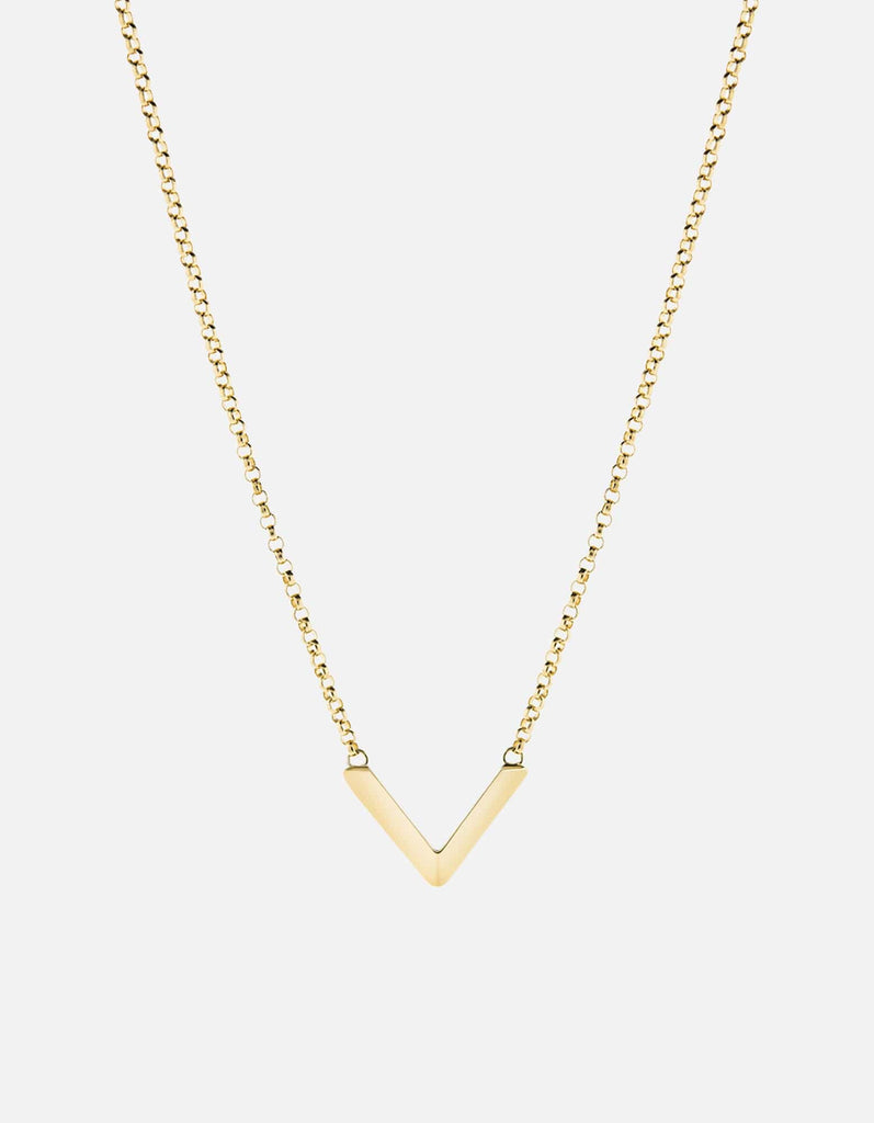 Miansai Necklaces Mini Angular Necklace, Gold Vermeil Polished Gold / 18 in.
