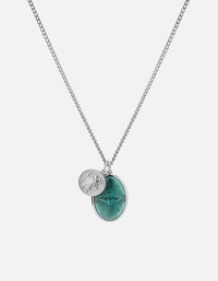 Miansai Necklaces Mini Dove Pendant Necklace, Silver/Teal Polished Teal / 24 in. / Monogram: No