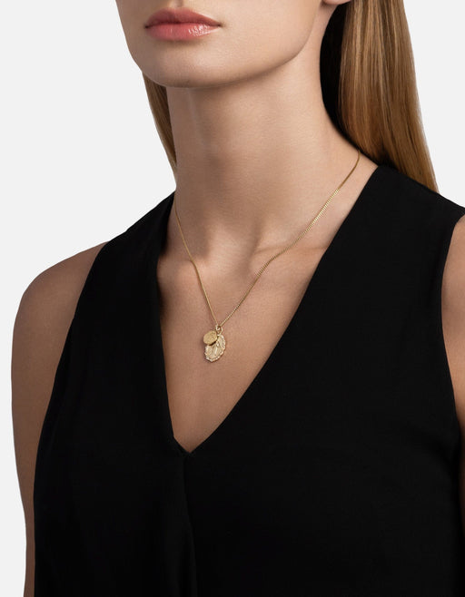 Miansai Necklaces Mini Saints Necklace, Gold Vermeil/Sapphire Polished Gold Vermeil/White Sapphire / 18 in.