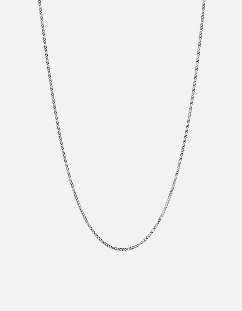 Miansai Necklaces 1.3mm Cuban Chain Necklace, Sterling Silver Polished Silver / 24 in.