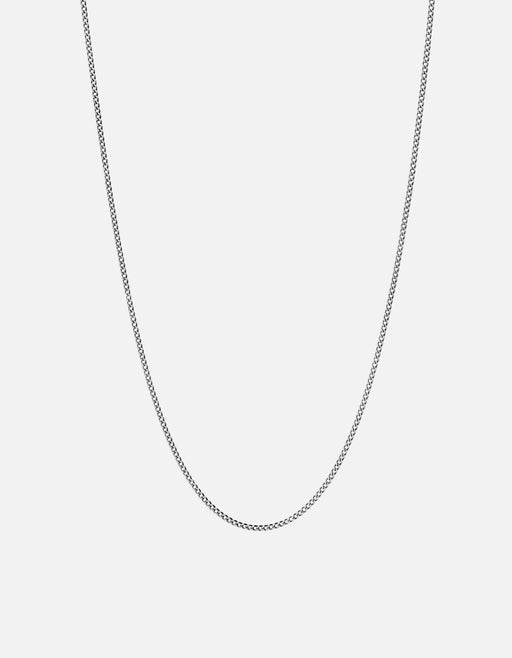 Miansai Necklaces 1.3mm Cuban Chain Necklace, Sterling Silver Polished Silver / 24 in.