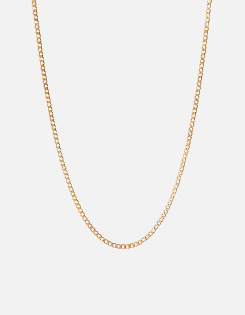 Miansai Necklaces 3mm Cuban Chain Necklace, 14k Matte Gold Matte Gold / 24 in.