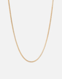Miansai Necklaces 3mm Cuban Chain Necklace, 14k Matte Gold Matte Gold / 24 in.