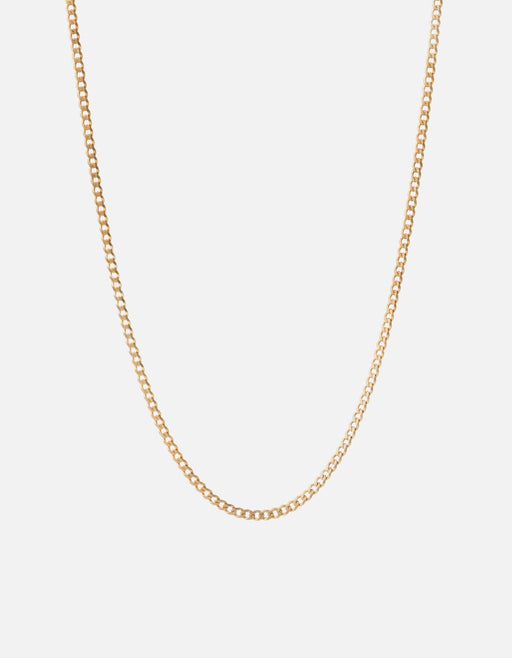 Miansai Necklaces 3mm Cuban Chain Necklace, 14k Matte Gold Matte Gold / 24 in.