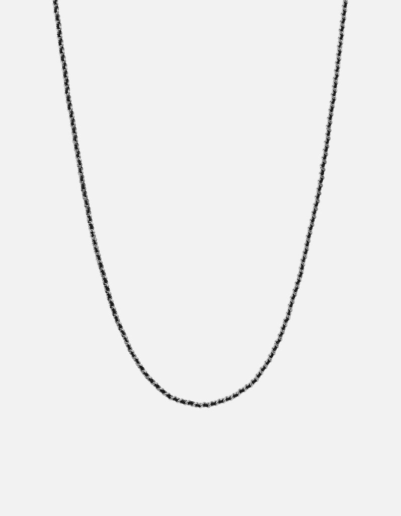 Miansai Necklaces 2mm Woven Chain Necklace, Sterling Silver Black / 18 in.