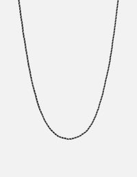Miansai Necklaces 2mm Woven Chain Necklace, Sterling Silver Black / 18 in.