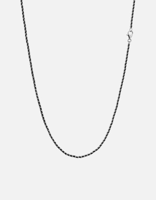 Miansai Necklaces 2mm Woven Chain Necklace, Sterling Silver Black / 18 in.