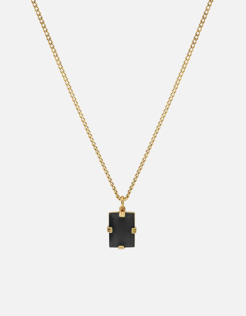 Miansai Necklaces Lennox Onyx Necklace, Gold Black / 24 in. / Monogram: No