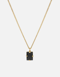 Miansai Necklaces Lennox Onyx Necklace, Gold Black / 24 in. / Monogram: No