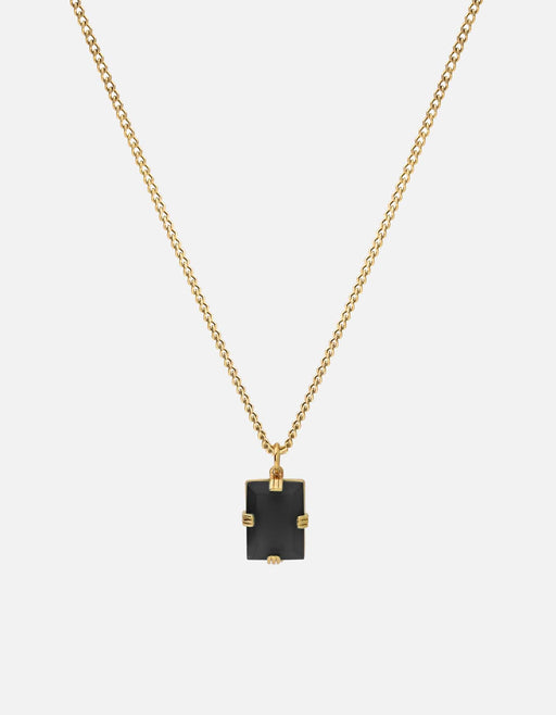 Miansai Necklaces Lennox Onyx Necklace, Gold Black / 24 in. / Monogram: No