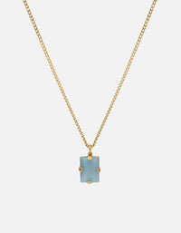 Miansai Necklaces Lennox Blue Agate Necklace, Gold Vermeil Blue Agate / 18 in. / Monogram: No