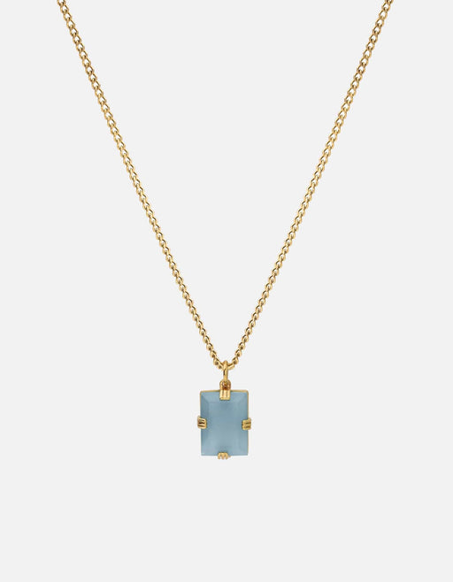 Miansai Necklaces Lennox Blue Agate Necklace, Gold Vermeil Blue Agate / 18 in. / Monogram: No