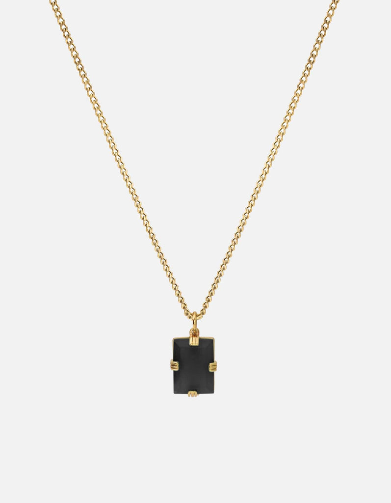 Miansai Necklaces Lennox Onyx Necklace, 14k Gold 14k Gold/Black / 24 in. / Monogram: No