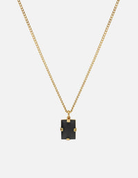 Miansai Necklaces Lennox Onyx Necklace, 14k Gold 14k Gold/Black / 24 in. / Monogram: No