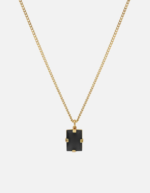 Miansai Necklaces Lennox Onyx Necklace, 14k Gold 14k Gold/Black / 24 in. / Monogram: No