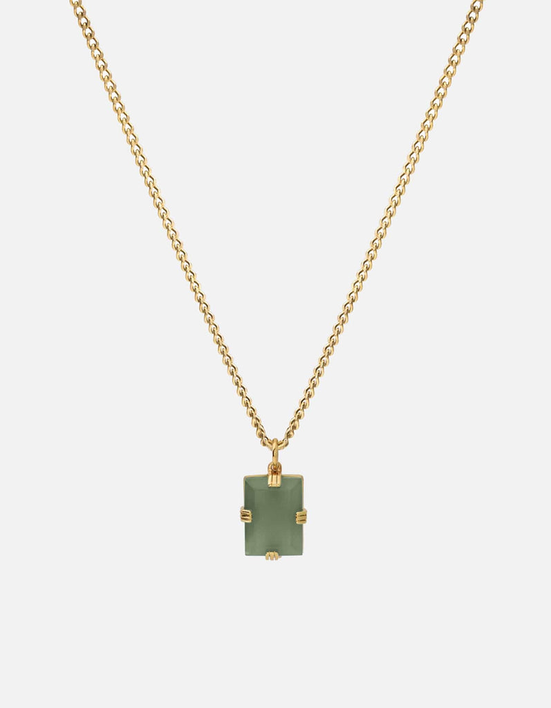 Miansai Necklaces Lennox Jasper Green Necklace, 14k Gold Green / 18in.