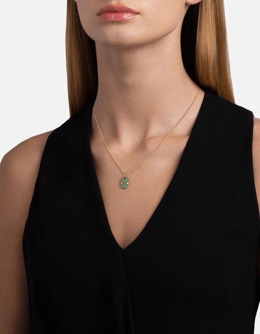 Miansai Necklaces Lennox Jasper Green Necklace, 14k Gold Green / 18in.