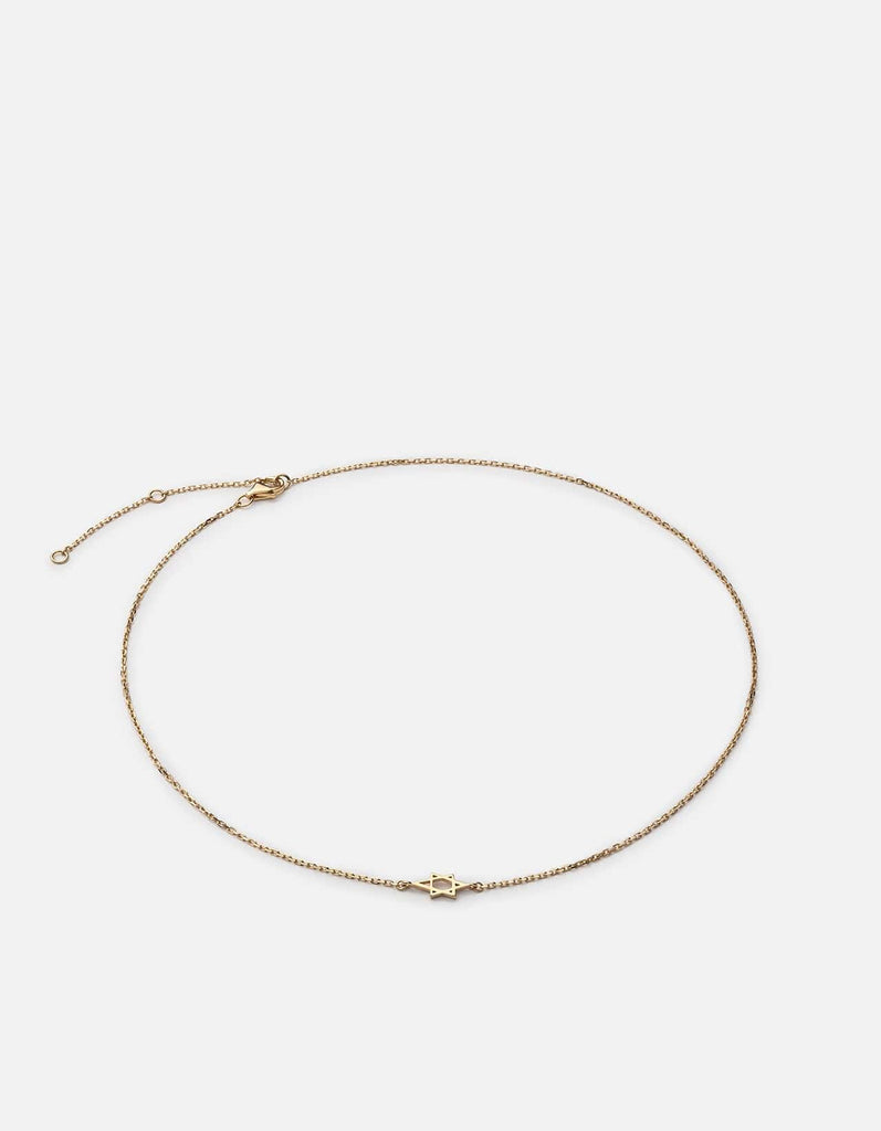 Miansai Necklaces Mini Star of David Necklace, Gold Vermeil Polished Gold / 14-16 in.