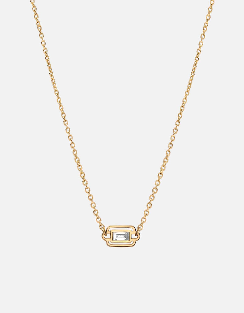 Miansai Necklaces Luna Necklace, 14k Gold Baguette Pavé Polished Gold/Baguette Pave / 16-18 in.