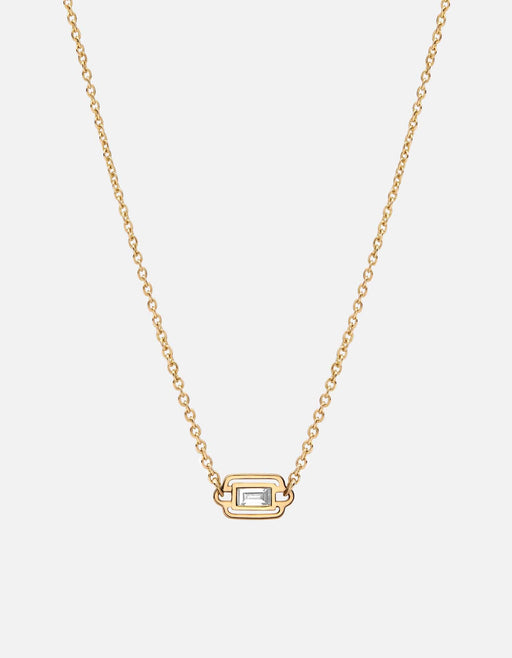 Miansai Necklaces Luna Necklace, 14k Gold Baguette Pavé Polished Gold/Baguette Pave / 16-18 in.